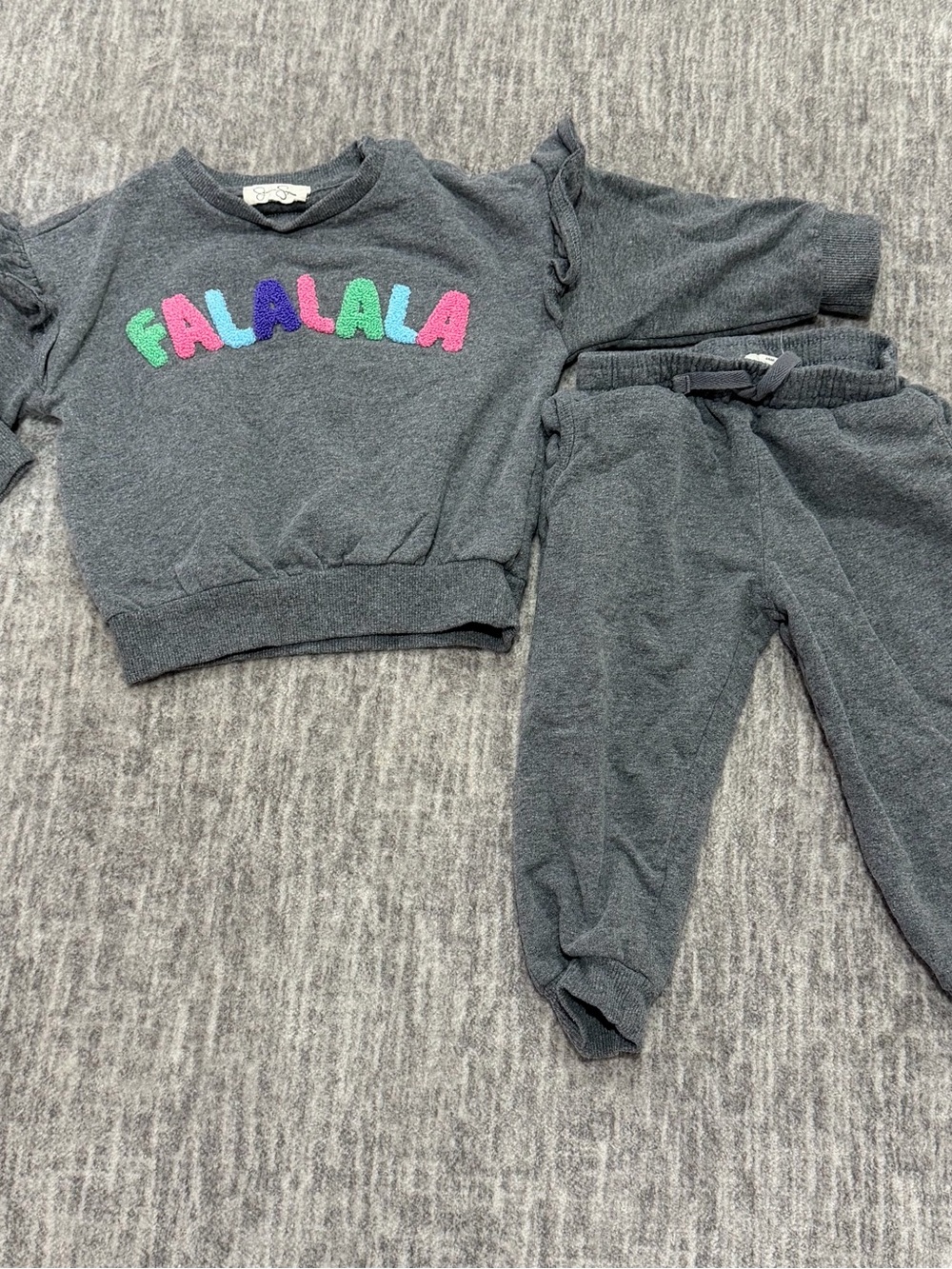 Baby Jessica Simpson Holiday 'FALALALA' Sweatshirt & Jogger Set